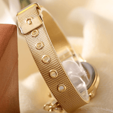 Load image into Gallery viewer, STEVVEX Gold Watch Brand Quartz Women Rose Gold Stainless Steel Mesh Belt Ladies Wristwatch Female Clock Owl (Gold) For Women and Girls