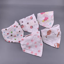 Load image into Gallery viewer, Modern 5PCS/Pack Cotton Baby Bibs 4 Lyers Girls Boys Triangle Feeding Burp Cloth Collar Scarf For Feeding