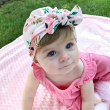 Load image into Gallery viewer, Cute Soft Cotton Knot Printed Rabbit Ears Turban Hat Indian Flower Cap for Baby Girls Accessories