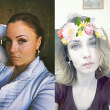 Load image into Gallery viewer, Effie Queen Hot Sale Big Hoop Earrings with CZ Diamonds Classic Cross Style Clip Design Women's Earring Jewelry Gift DE142