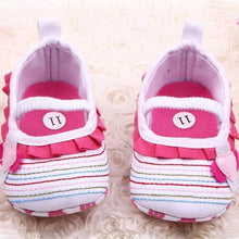 Load image into Gallery viewer, Baby Shoes Flower Ruffled First Walkers Toddler Soft Sole Patchwork Kids Comfortable Pre Walkers Shoe