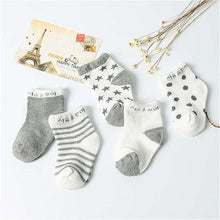 Load image into Gallery viewer, 5 Pair Cotton Mustache Printing Socks Baby Girls & Boys For 1-3 Year Elastic Warm And Comfortable Kids Sock