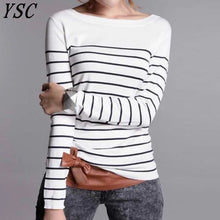 Load image into Gallery viewer, YSC Hot Sales Classic style Women's Knitted Cashmere Wool Sweater Black and white stripes Keep warm High-quality pullovers