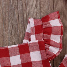 Load image into Gallery viewer, Modern New Newborn Kids Baby Girls Plaid Ruflles Romper Jumpsuit Clothes Outfit Set For Girls