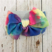 Load image into Gallery viewer, Modern retro Vintage Baby and Mom Textured Headwrap Pre-tied Turban Headband Bow Super Soft and Stretchy Hair Bows Kids Accessories for Girls and Moms