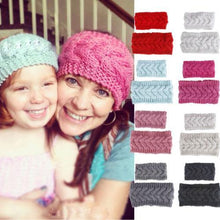 Load image into Gallery viewer, HandmadeKnit Wool Hairband for Mother & Daughter Headband Knit Flower Hairband Ear Warmer Headwrap