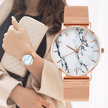 Load image into Gallery viewer, Fashion Rose Gold Mesh Band Creative Marble Female Wrist Watch Luxury Women Quartz Watches Gifts For Women and Girls