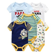 Load image into Gallery viewer, 5 PC Baby Summer High Quality Striped Rompers Jumpsuit For Boy & Girls Comfortable Clothes