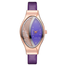 Load image into Gallery viewer, Women Fashion Luxury Watch Leather Strap Women Bracelet Clock Ellipse Rhinestone PU Sport Quartz Watch Wrist Watches For Women and Girls