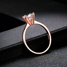 Load image into Gallery viewer, Double Fair 6 Claw 1 Carat Cubic Zirconia Wedding Engagement Rings for Women Solitaire Women's Marriage Ring Jewelry DFR014