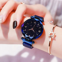 Load image into Gallery viewer, Women's Fashion Starry Sky Watches Magnet Buckle Mesh Belt Diamond Quartz Watch Women Dress Clock For Women and Girls