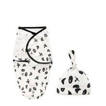 Load image into Gallery viewer, Baby Swaddle Blanket With Cap For Newborn Wrap Cotton Swaddling Bag Baby Envelope Sleep sack Blanket .