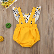 Load image into Gallery viewer, Summer Newborn Baby Girl Clothes Fly Sleeve Sunflower Print Romper Jumpsuit One-Piece Outfit For Girls