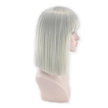 Load image into Gallery viewer, Synthetic Hair Short Wig With Bangs Cosplay Wigs For Women Straight Bob Wig Korean Pink Red Brown Blue Green White Purple Grey