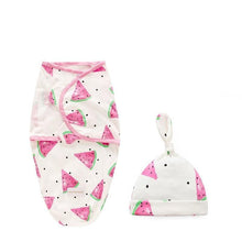 Load image into Gallery viewer, Baby Swaddle Blanket With Cap For Newborn Wrap Cotton Swaddling Bag Baby Envelope Sleep sack Blanket .