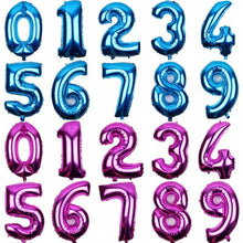 Load image into Gallery viewer, Big 32 Inch Number Foil Balloons Gold Silver Blue Digital Globos For Wedding Birthday Party Decoration In NEW Luxury Style