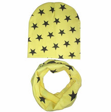 Load image into Gallery viewer, Modern New Trend Baby Hat Scarf Star Prints Cotton Children Boys Girl Cap Beanie Neck Collar Scarf Autumn Winter Warm Kids Hats For Kids