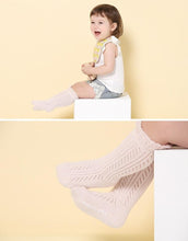 Load image into Gallery viewer, Modern Baby Girl Pure Cotton Summer High knee Mesh Breathable Cotton Long Girl Socks