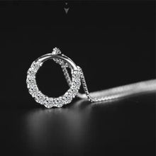 Load image into Gallery viewer, Hot Sale Promotion New Shiny Zircon Crystal Circle 925 Sterling Silver Women's Pendant Necklaces Jewelry Gift