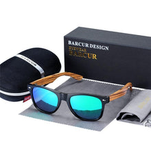 Load image into Gallery viewer, Luxury Handmade Polarized Handmade Bamboo Wood Universal Sunglasses In Zebra Wood Style Vintage Wooden Frame Male Driving Sun Glasses Shades Gafas With Box and UV400Protection
