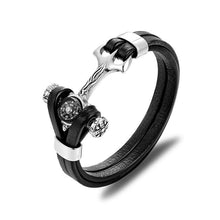 Load image into Gallery viewer, New Elegant Fashion Multi-Layer Leather Luxury Stainless Steel Charm Bracelet Skull Compass Anchor Couple Survival Bracelets Bangles Cool For Men And Women