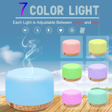 Load image into Gallery viewer, Air Humidifier Essential oil diffuser 300ML 500ML Ultrasonic Cool Mist Maker Fogger Humidifier LED Lamp Aroma Diffuser Electric Aromatherapy Diffuser umidifier Aroma Essential Oil Diffuser with 4 Timers 2 Misting Modes Waterless Auto Off