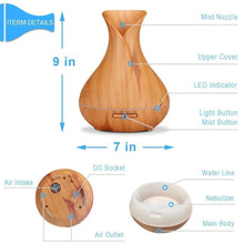 Load image into Gallery viewer, 500ML Essential Oil Diffuser Waterless Auto Off,Seven Color Ultrasonic Aromatherapy Humidifier with Adjustable Mist Model,Diffuser for Bedroom Bathroom Home Office spa Yoga