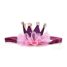 Load image into Gallery viewer, Luxury Modern Crown Headband Gold Princess Crown Photo Props For New Born Baby Girl Birthday