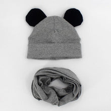Load image into Gallery viewer, Baby Hat Cotton Ear Cap For Boys And Girls Winter Hat Scarf Set Children Boys Cap Scarf