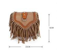 Load image into Gallery viewer, Bohemian bag Boho Free Spirit Tassel Cross Body Purse Retro Hippie Designer Women's Gypsy Fringe Bohemian Shoulder Bag