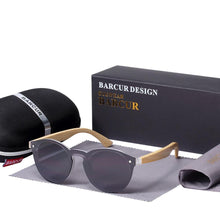 Load image into Gallery viewer, Luxury Sping Hinge Round Sunglasses Bamboo Wood Sunglasses For Men and Women Eyewear With UV400 Protection