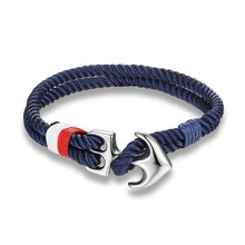 Load image into Gallery viewer, High Quality Anchor Bracelets Charm Nautical Survival Rope Chain Paracord Bracelet Male Wrap Metal Sport Hooks For Men