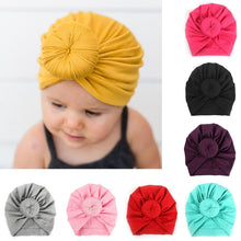 Load image into Gallery viewer, Luxury Baby Cotton Blends Headband Soft Rabbit Bowknot Turban Hair Bands for Girls Elastic Headwrap Style
