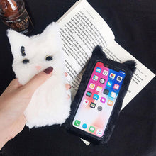 Load image into Gallery viewer, 3D Cartoon Doll Protective Case Cute Girls Women Furry Plush Case For Iphone 13 12 11 Pro Xs Max X Xr Se Cases 3d Cartoon Cat Furry Fluffy Warm Case For Iphone 6 6s 7 8 Plus 12prophone Case