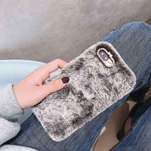 Load image into Gallery viewer, Fashion Lady Gift Case for iPhone 14 13 12 XS Max XR X 11 Pro Max SE Furry fluffy Warm Cover for iPhone 6 7 8 Plus Phone Case Fashion Fluffy Fur Protective Back Cover