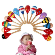 Load image into Gallery viewer, Baby Kid Wooden Ball Toy Sand Hammer Rattle Musical Instrument Percussion Infant (Multicolor)Random PCS For Kids