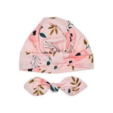 Load image into Gallery viewer, Cute Print baby Turban Caps For Infant Newborn Kids Stylish Cotton Flower Printed Cap for Toddlers In Elegant Modern Design