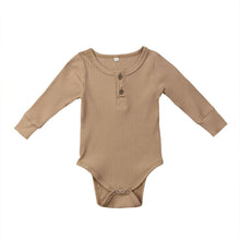 Load image into Gallery viewer, Newborn Infant Baby Girl Boy Ribbed Bodysuit Ruffle Long Sleeve One-Pieces Solid Jumpsuit Outfits For Girls