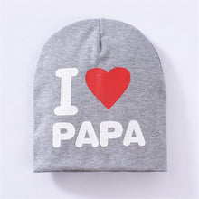 Load image into Gallery viewer, Baby " I Love mama , i love papa" Cap Children Cap Kids Solid Baby Beanie Hat Fashion Ears Straw In Modern New Design