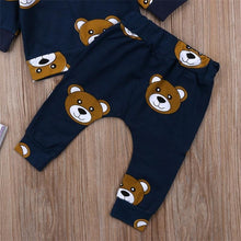 Load image into Gallery viewer, Baby Boy Clothes T shirt Hoodies and Long Pants Long Sleeve Outfits For Boys Pajamas With Bear Deisgn In Modern Style