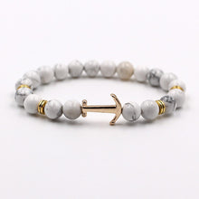 Load image into Gallery viewer, Modern Color Natural Stone Amazing Anchor Elegant Bracelet Nice Arrow White Black Onyx Lava Beads Luxury Bracelets For Women And Men Jewelry