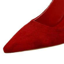 Load image into Gallery viewer, Plus Size 34-43 Woman Concise Office Shoes Fashion Pointed Toe Women Pumps Flock Shallow High Heels Women's Party Shoes 9 Colors