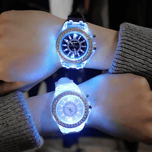 Load image into Gallery viewer, STEVVEX Luxury Led Flash Watch Personality Trends Students Lovers Jellies Woman Men's Watches Color Light Wrist Watch For Women and Girls