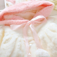 Load image into Gallery viewer, Baby Girls Jackets Cute Hooded Princess Warm Kids Fur coat children's outerwear For Girls Modern Cotton Coat For Baby and Kids