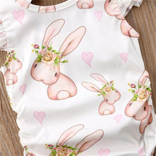 Load image into Gallery viewer, Modern Luxury Baby Girls Bunny Floral Off shoulder Romper Jumpsuit Outfits For Baby Girl