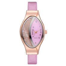Load image into Gallery viewer, Women Fashion Luxury Watch Leather Strap Women Bracelet Clock Ellipse Rhinestone PU Sport Quartz Watch Wrist Watches For Women and Girls