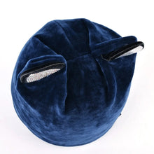 Load image into Gallery viewer, Autumn Winter Women's Beanies Cat Hat Ladies Warm Velvet Skullies Cap With Flashing Rhinestone Ear Flaps Girls Cute Bonnet Touca