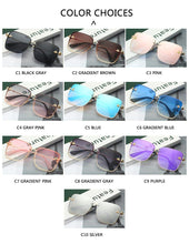 Load image into Gallery viewer, New Fashion Lady Oversize Rimless Square Bee Sunglasses For Women With Small Bee Glasses Design Gradient Sunglasses With UV400