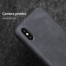 Load image into Gallery viewer, Ultra Thin Phone Cases For iPhone 13 6 7 14Plus XS Max Cover Leather Skin Soft Silicone Case For iPhone XR X 11 12 Pro Case Anti-Scratch iPhone Xs max Cover Genuine Leather iPhone Cases for iPhone