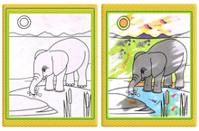 Load image into Gallery viewer, Modern Coloring Magic Water Drawing Book With Pen For Kids and Baby Educational Toy Animals Painting Writing Doodle Cloth Book Kids Drawing Board